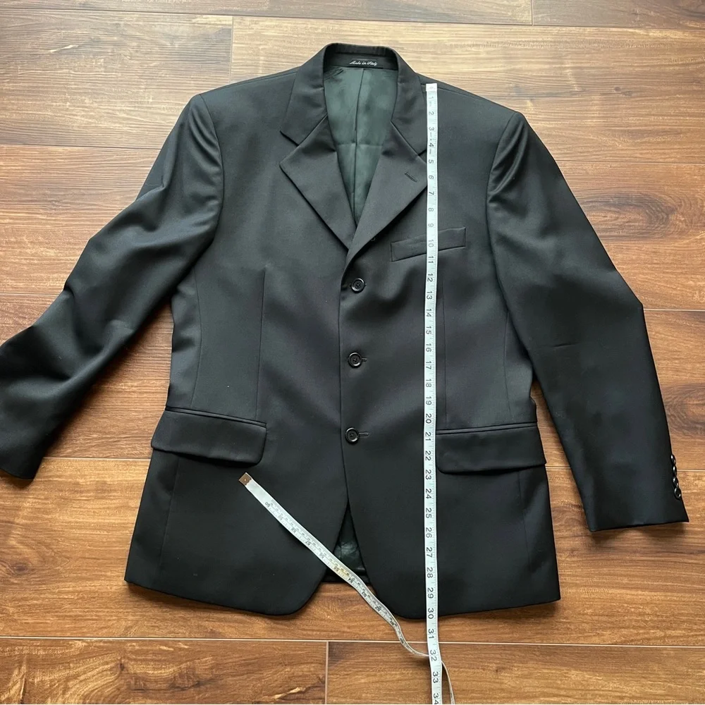 Chiavari Black wool Suit formal wedding business office tailoring made in italy